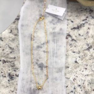NWT Kate Spade dainty gold knot pendant on beautiful gold chain